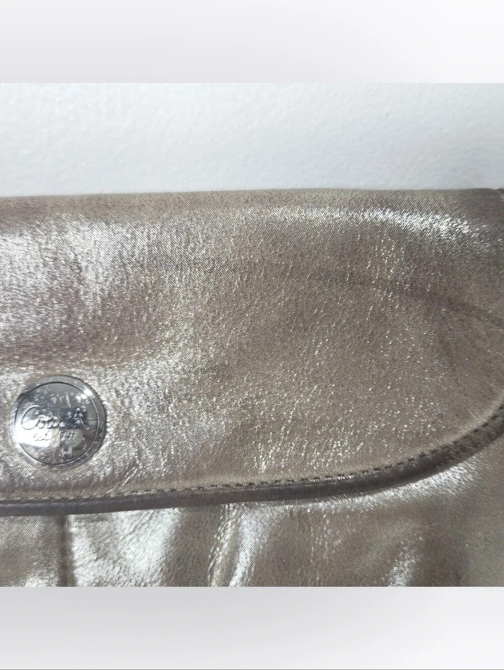 Coach Burnished Metallic Gold Wristlet Clutch